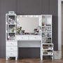 Hanah Home Mesa de Maquillaje BJ154 - 3861 Blanca con 10 Focos
